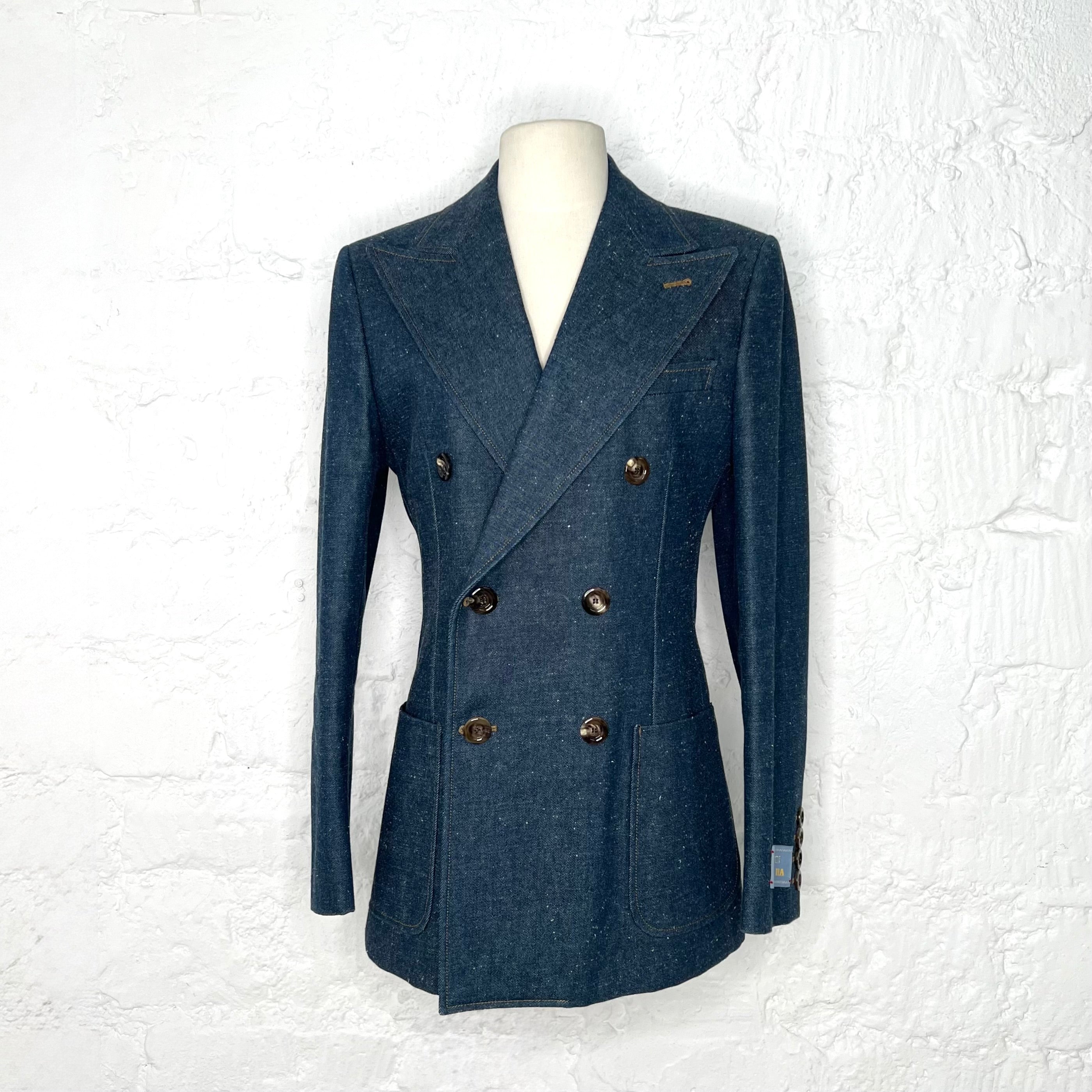 GUCCI - Blue denim blazer jacket