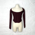 THIERRY MUGLER - Burgundy ribbed top