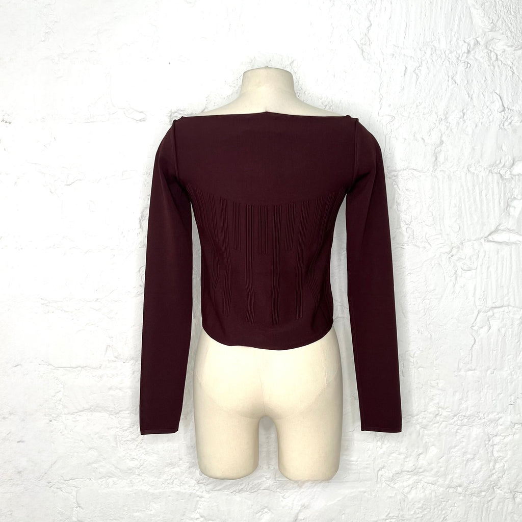 THIERRY MUGLER - Burgundy ribbed top