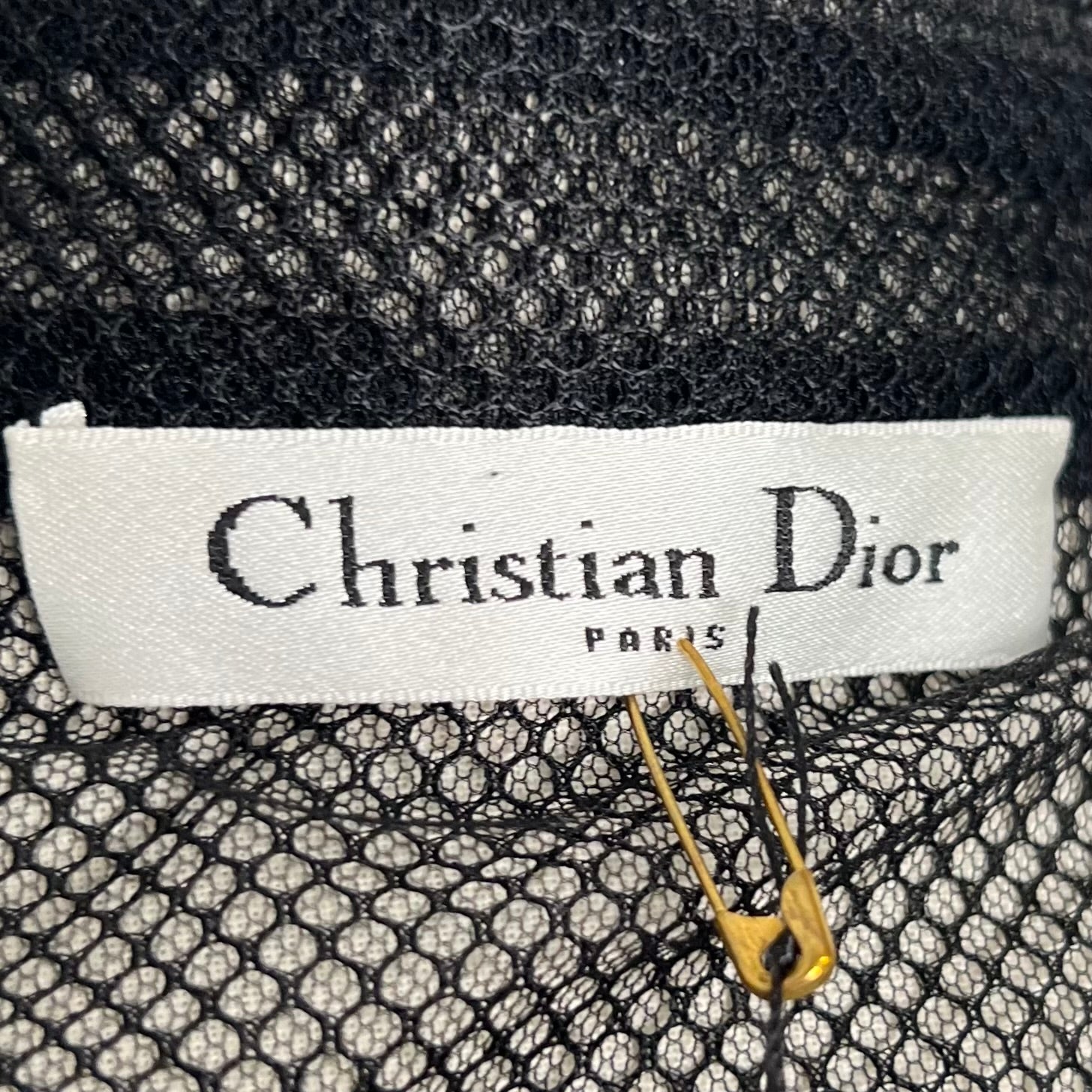 CHRISTIAN DIOR - Black transparent fringe shirt