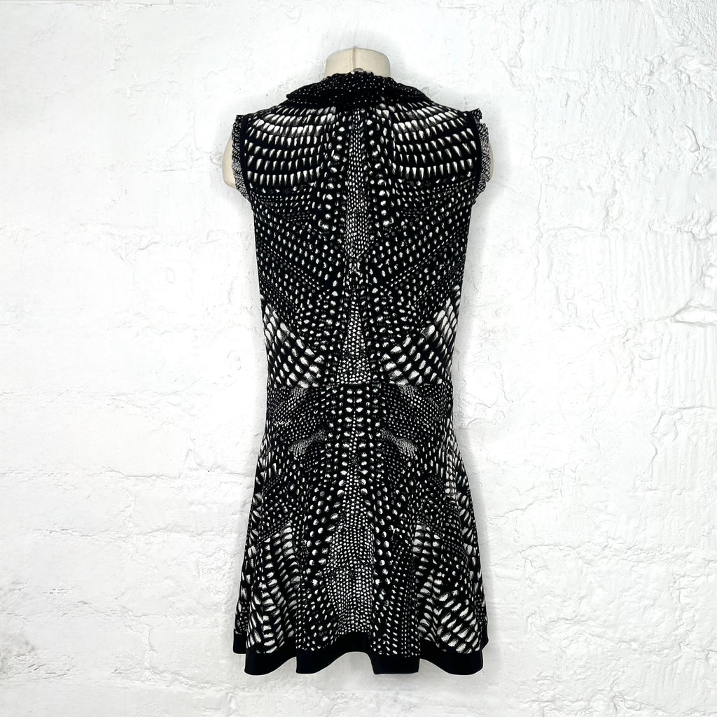 ROBERTO CAVALLI - Black & White abstract printed dress