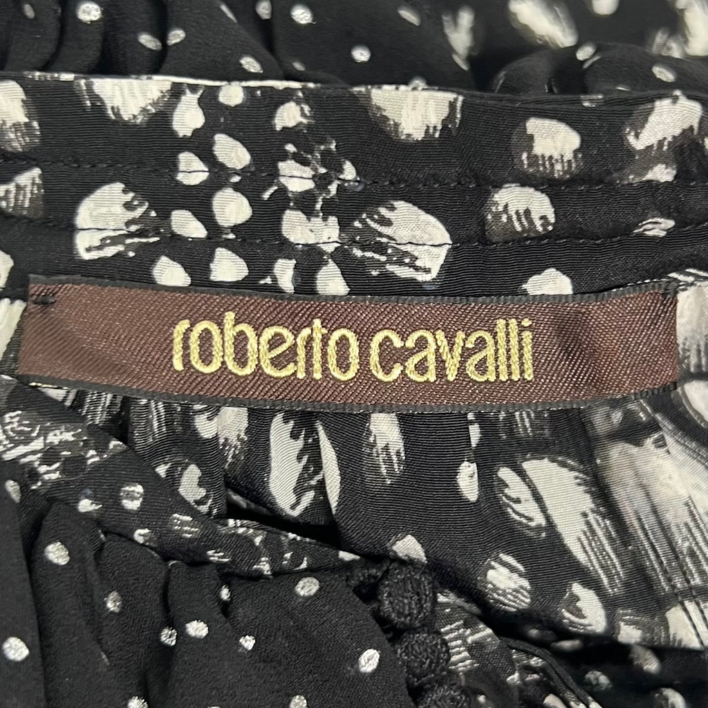 ROBERTO CAVALLI - Black & White abstract printed dress