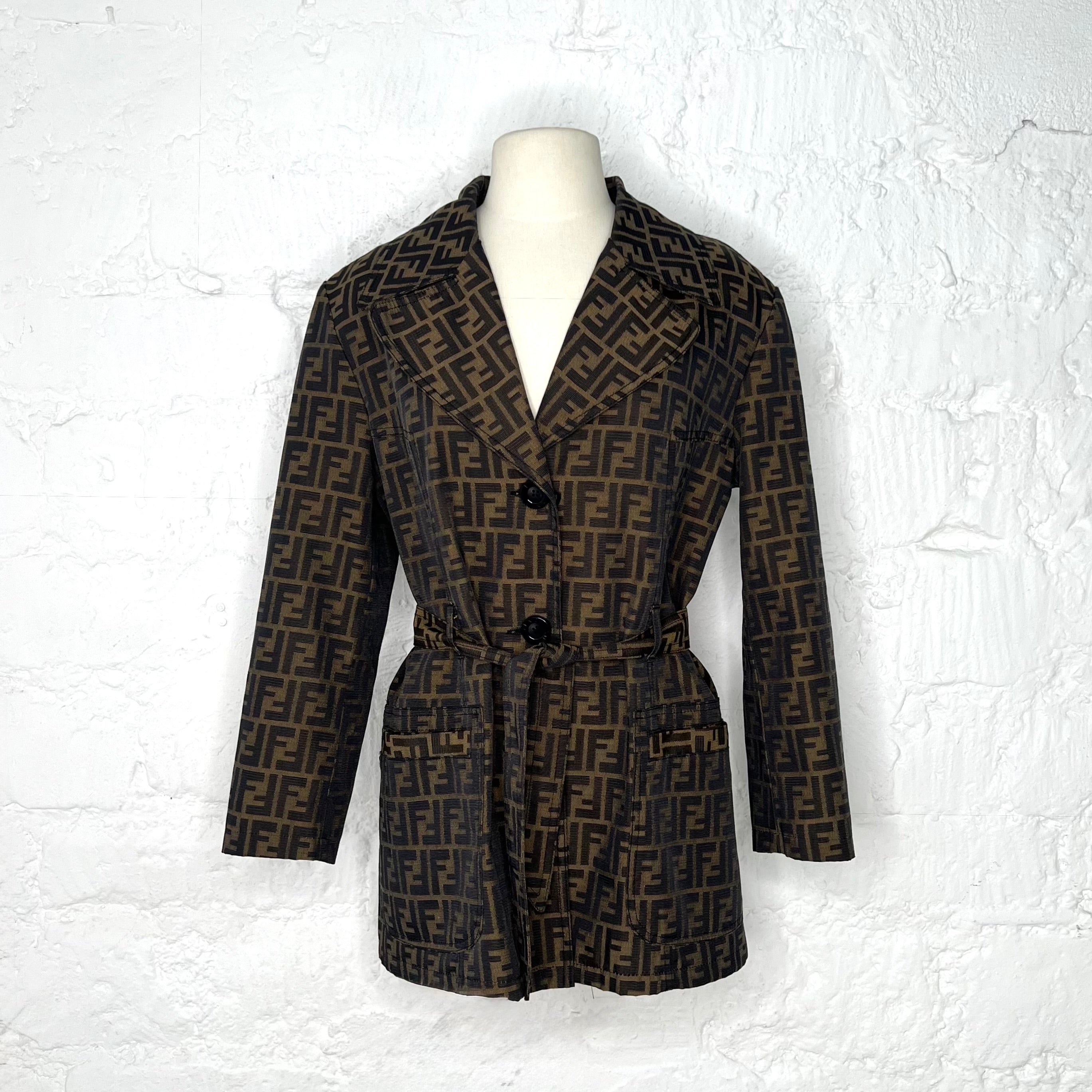 FENDI - Brown monogram coat