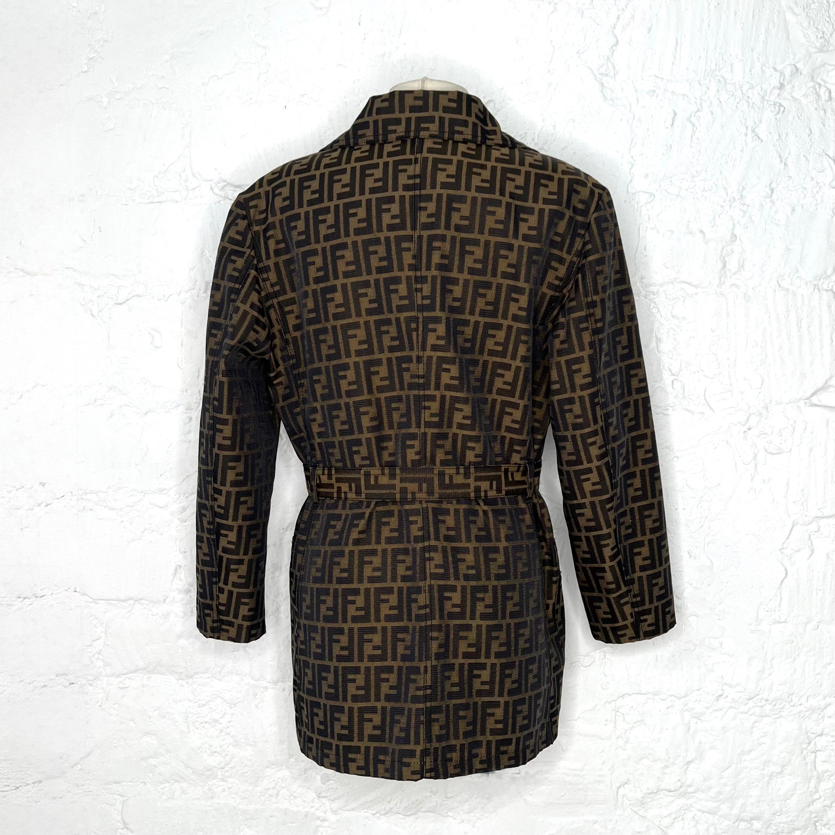 FENDI - Brown monogram coat