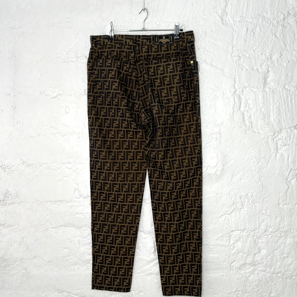 FENDI - Wide leg zucca monogram trousers