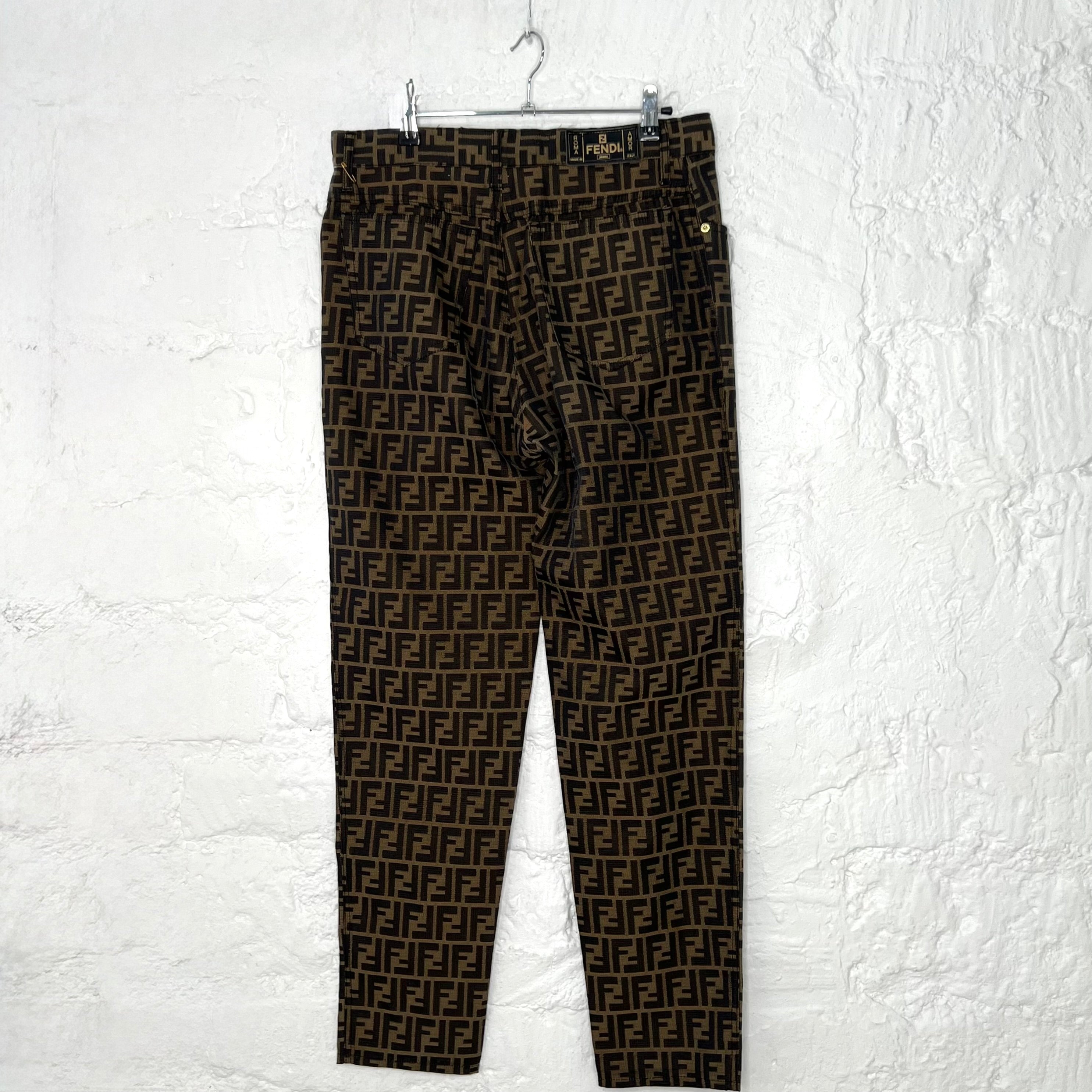 FENDI - Wide leg zucca monogram trousers