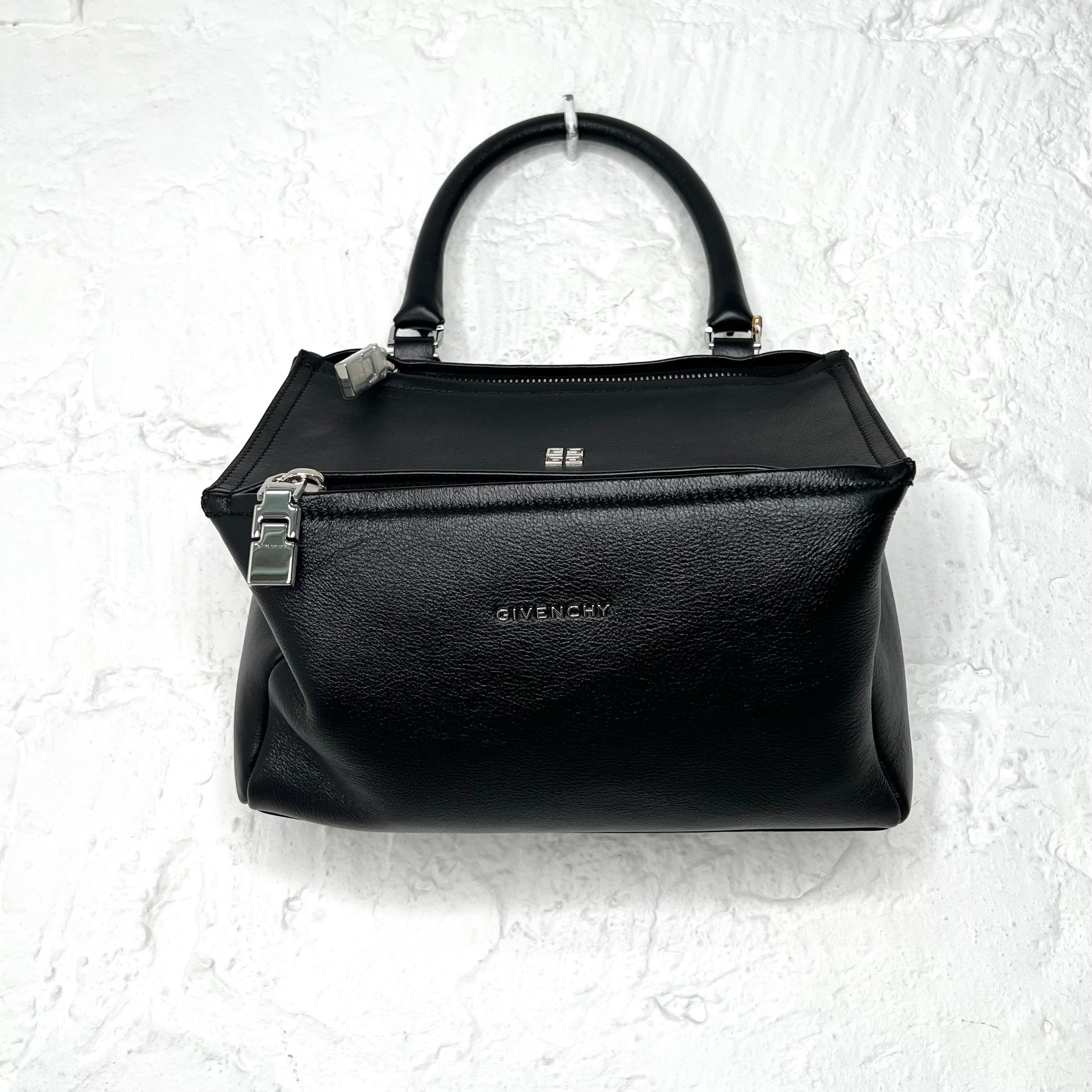 GIVENCHY - Black grained leather mini pandora bag