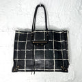 BALENCIAGA - Black & White python black tote bag