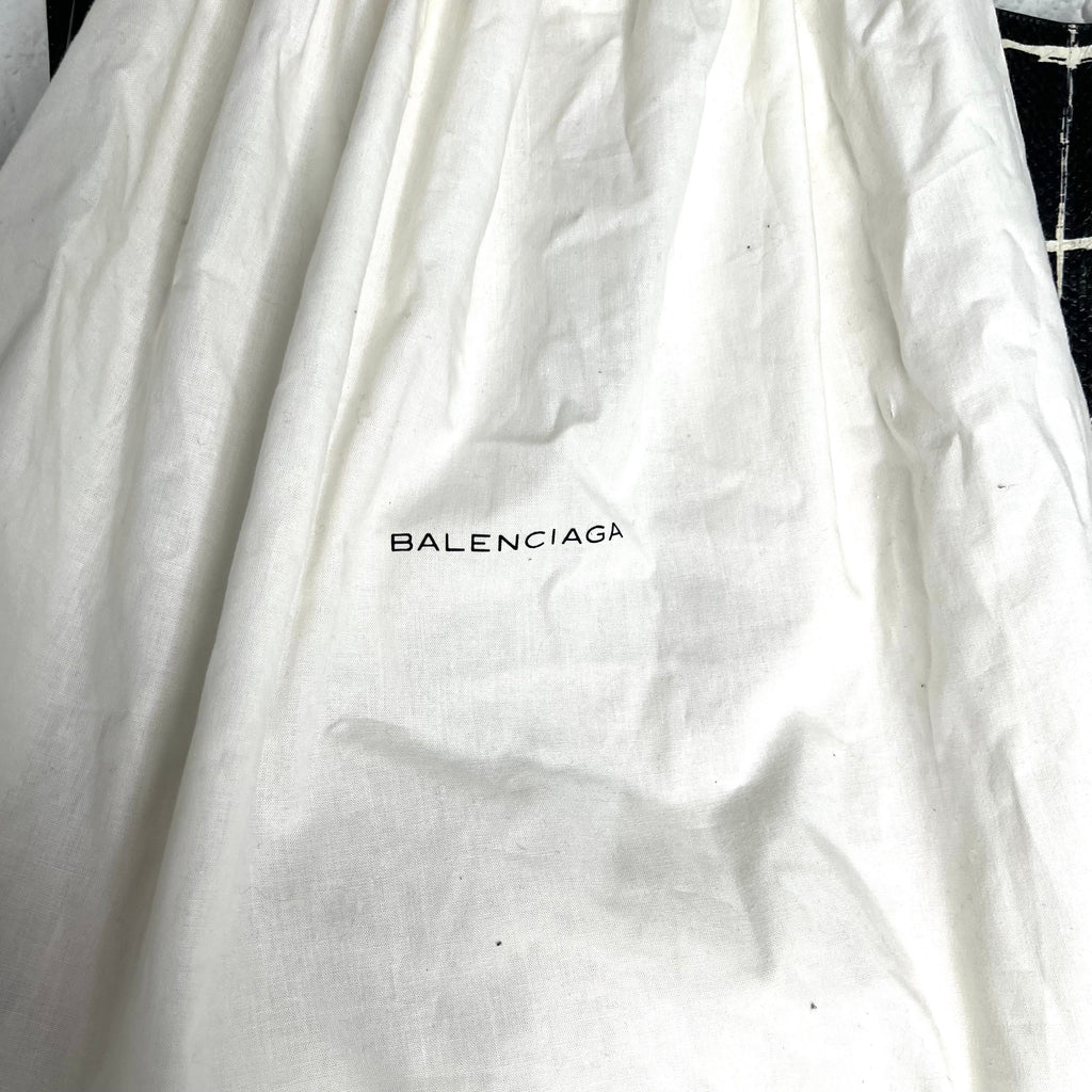 BALENCIAGA - Black & White python black tote bag