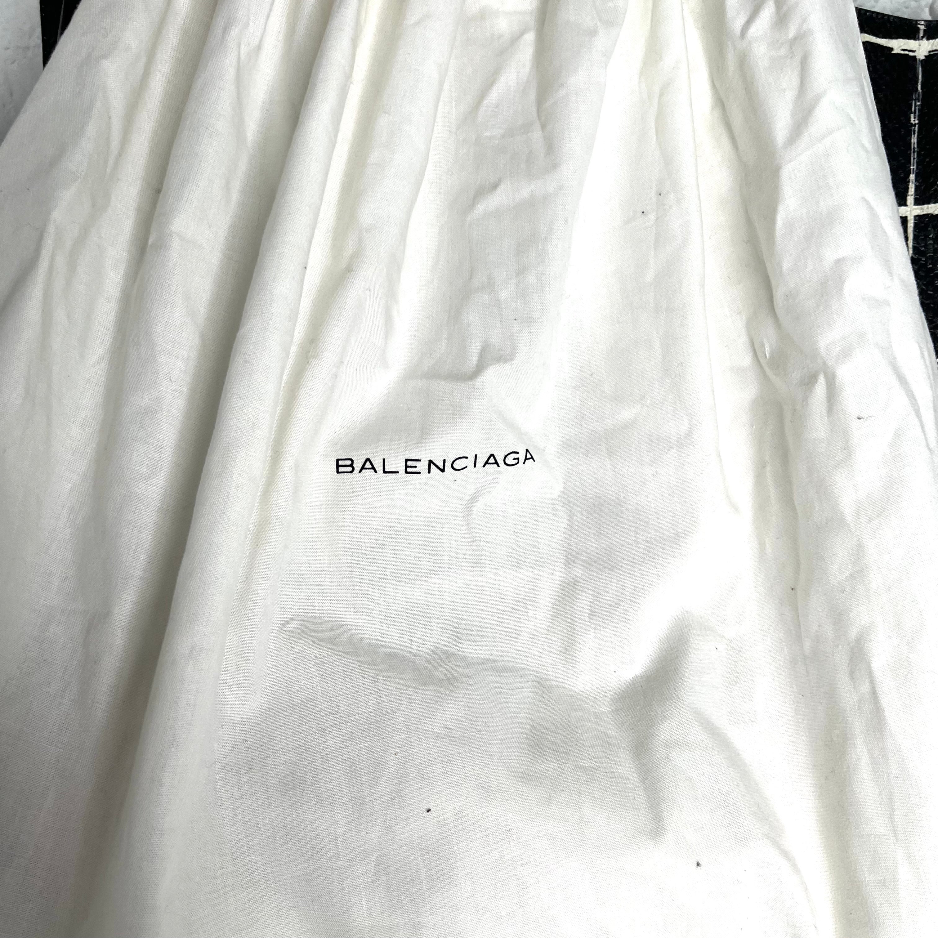 BALENCIAGA - Black & White python black tote bag