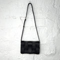 BOTTEGA VENETA - Black intreccio leather shoulder bag