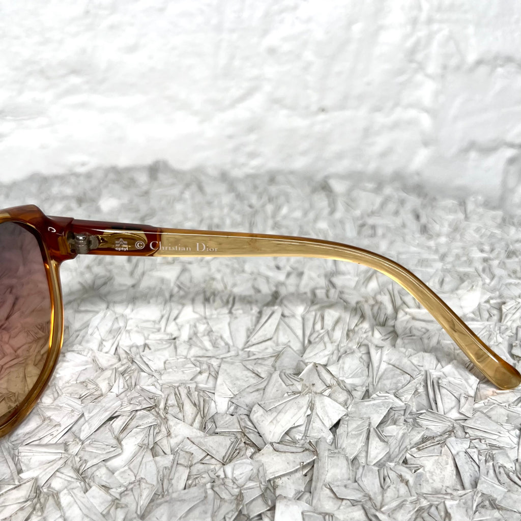 CHRISTIAN DIOR - Gold brown vintage optyl sunglasses