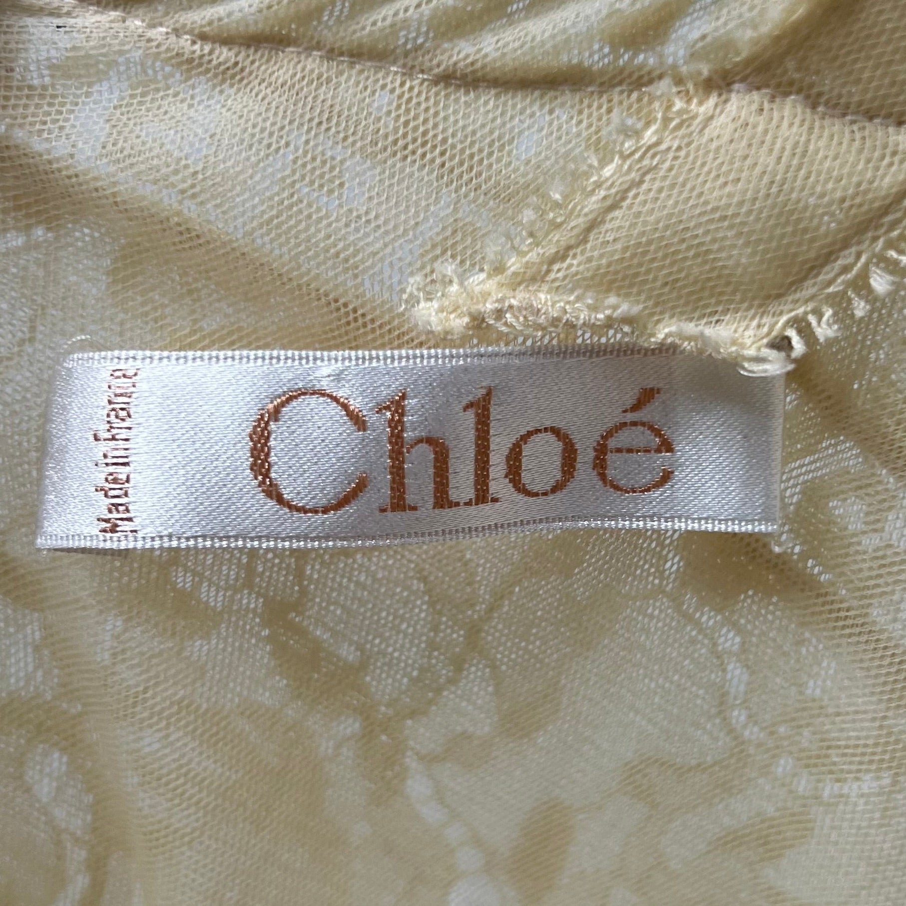 CHLOÉ - Long yellow strapless dress