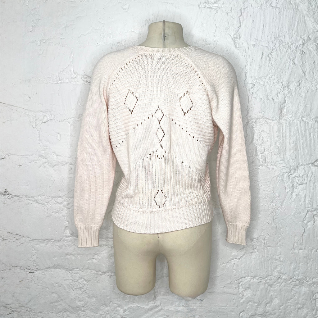 COURRÈGES - Off-white knitted sweater with embroidery