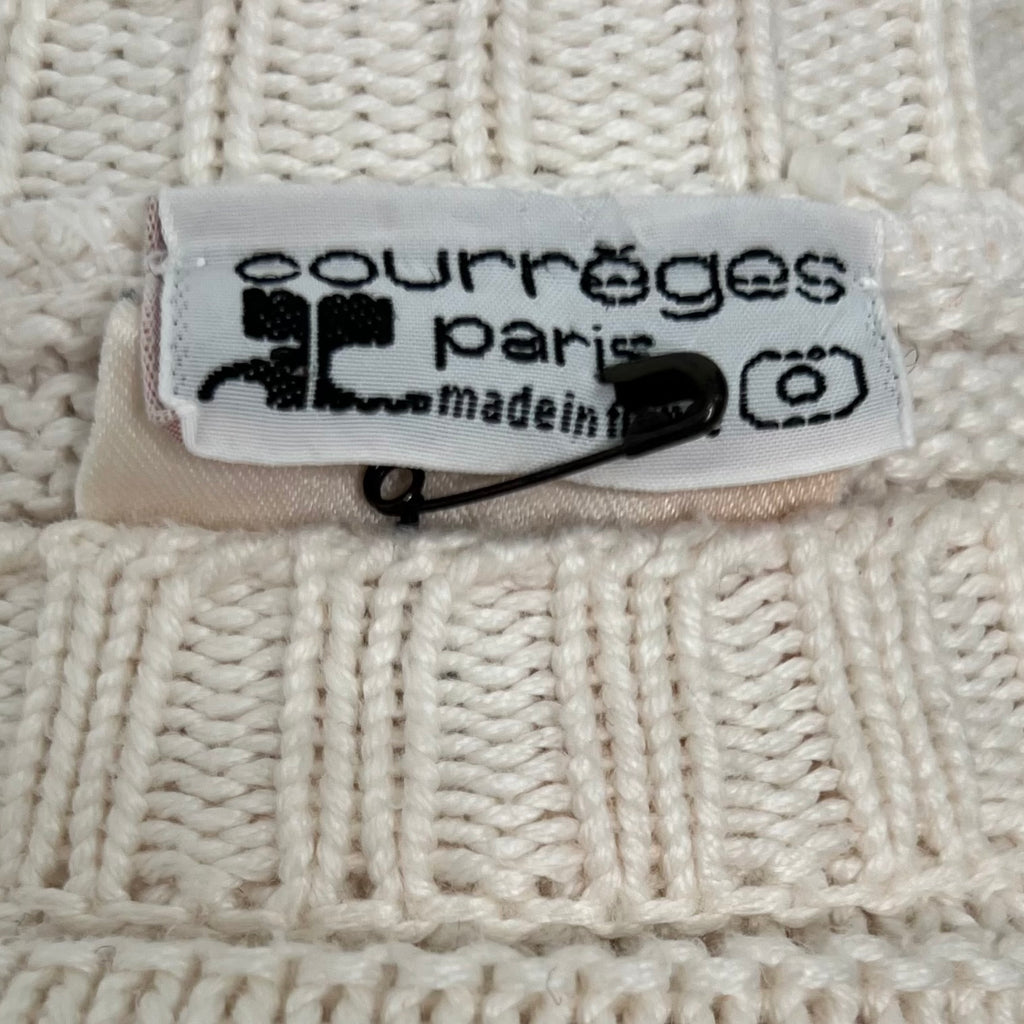 COURRÈGES - Off-white knitted sweater with embroidery