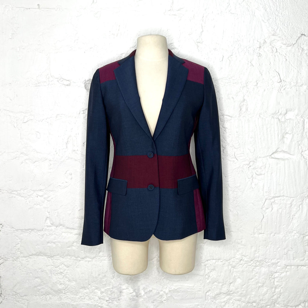 BOTTEGA VENETA - Navy blue and burgundy suit