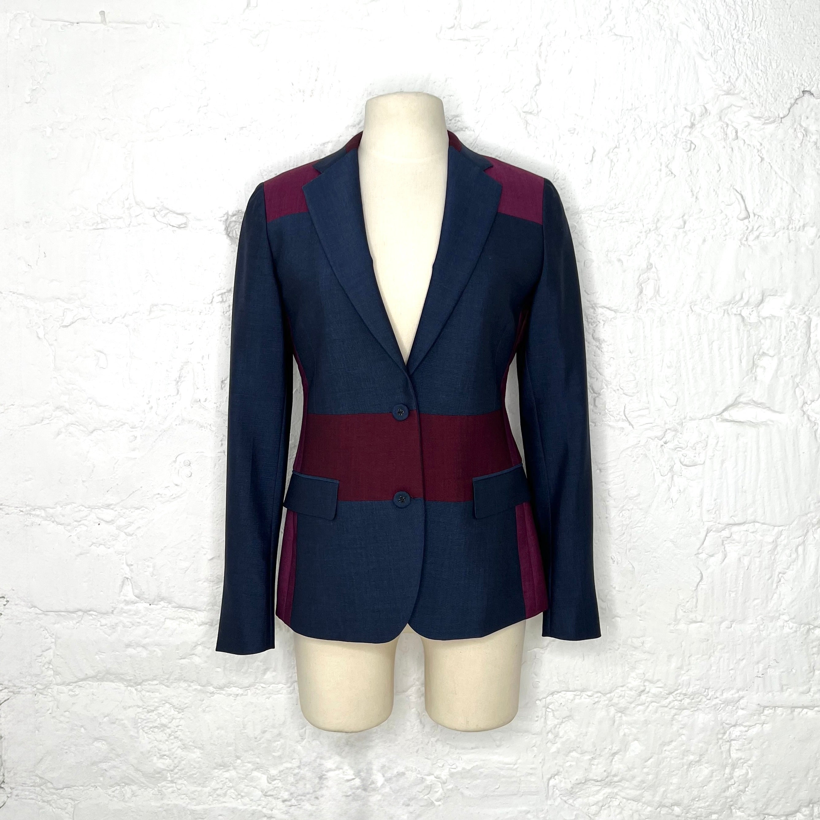 BOTTEGA VENETA - Navy blue and burgundy suit