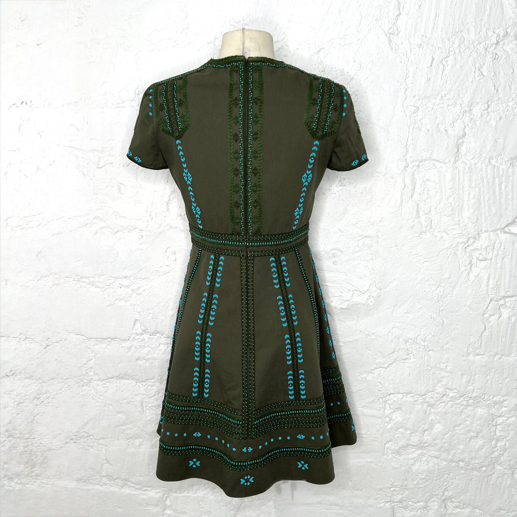 VALENTINO - Green embroidered dress