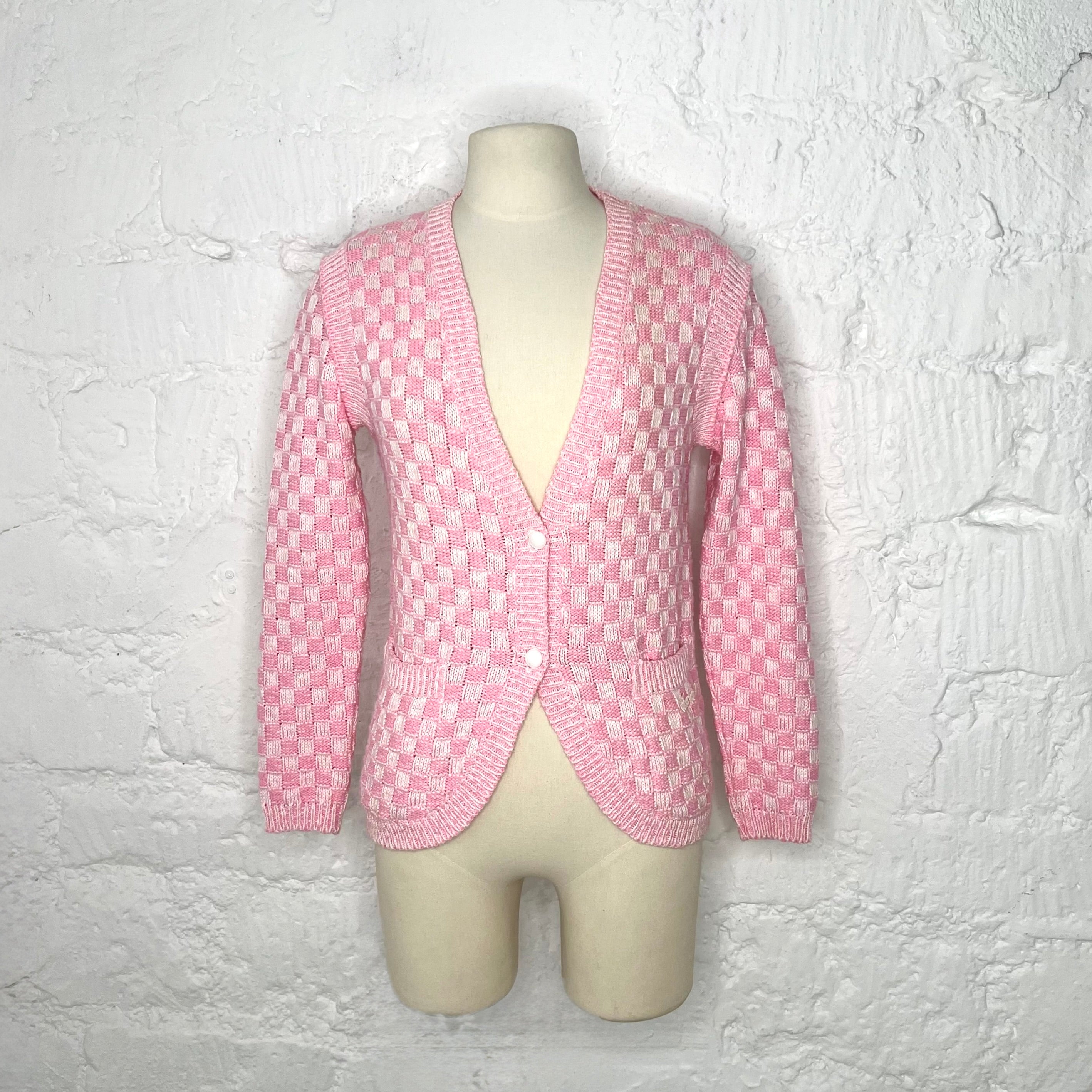 COURRÈGES - Pink checkered cardigan