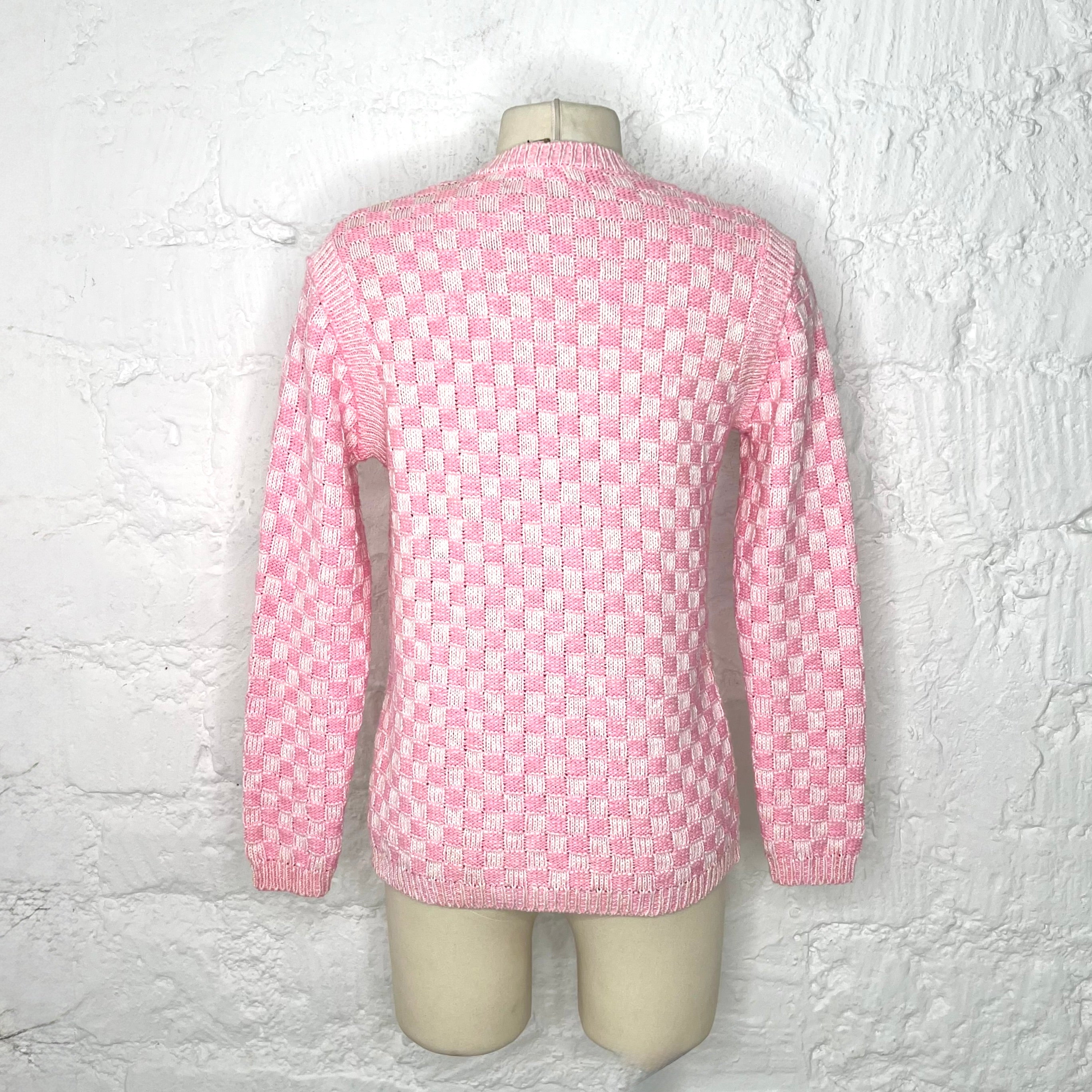 COURRÈGES - Pink checkered cardigan