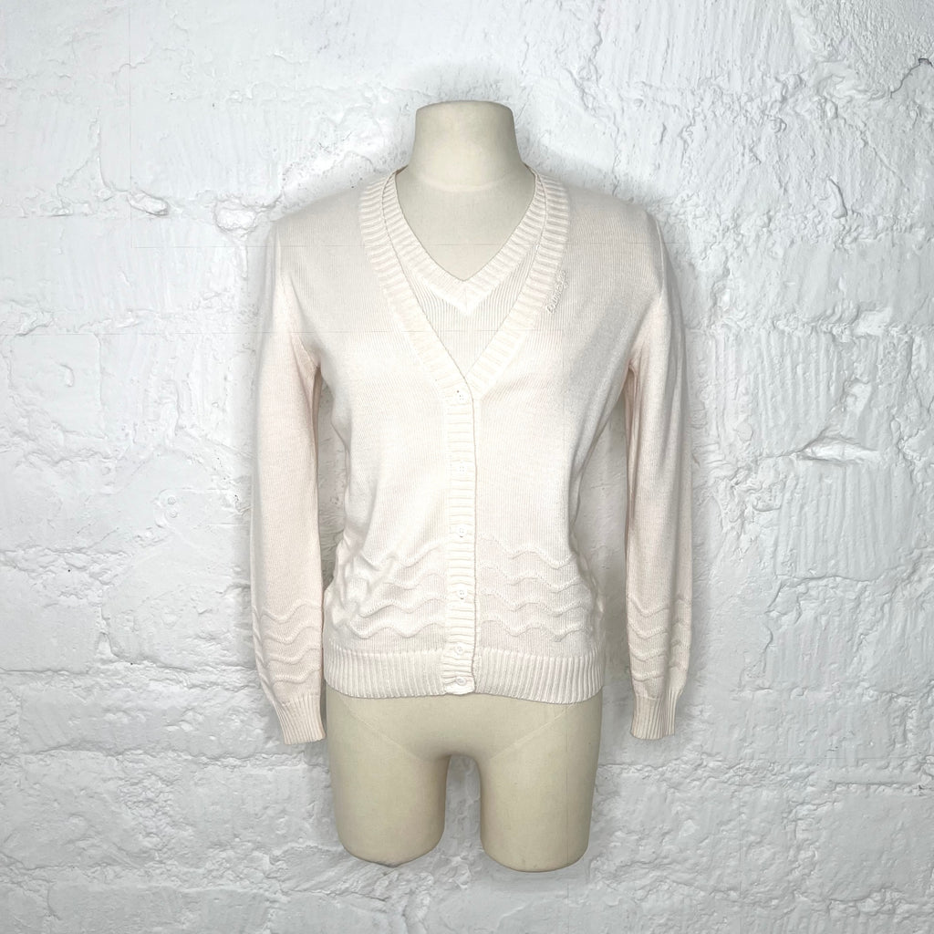 COURRÈGES - White double layer cardigan