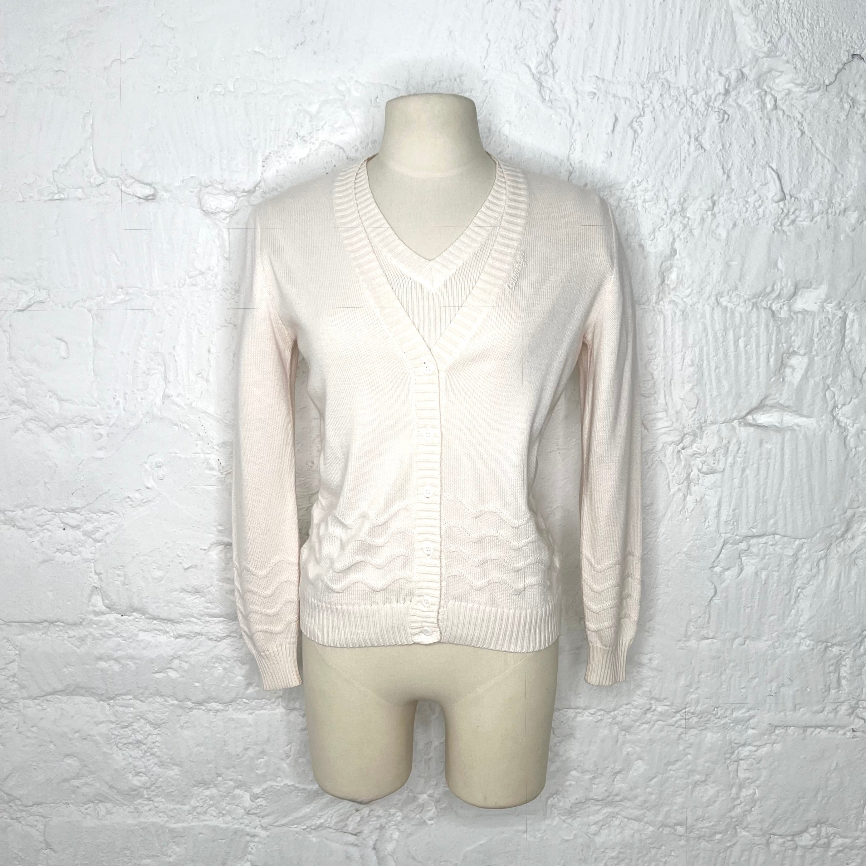 COURRÈGES - White double layer cardigan