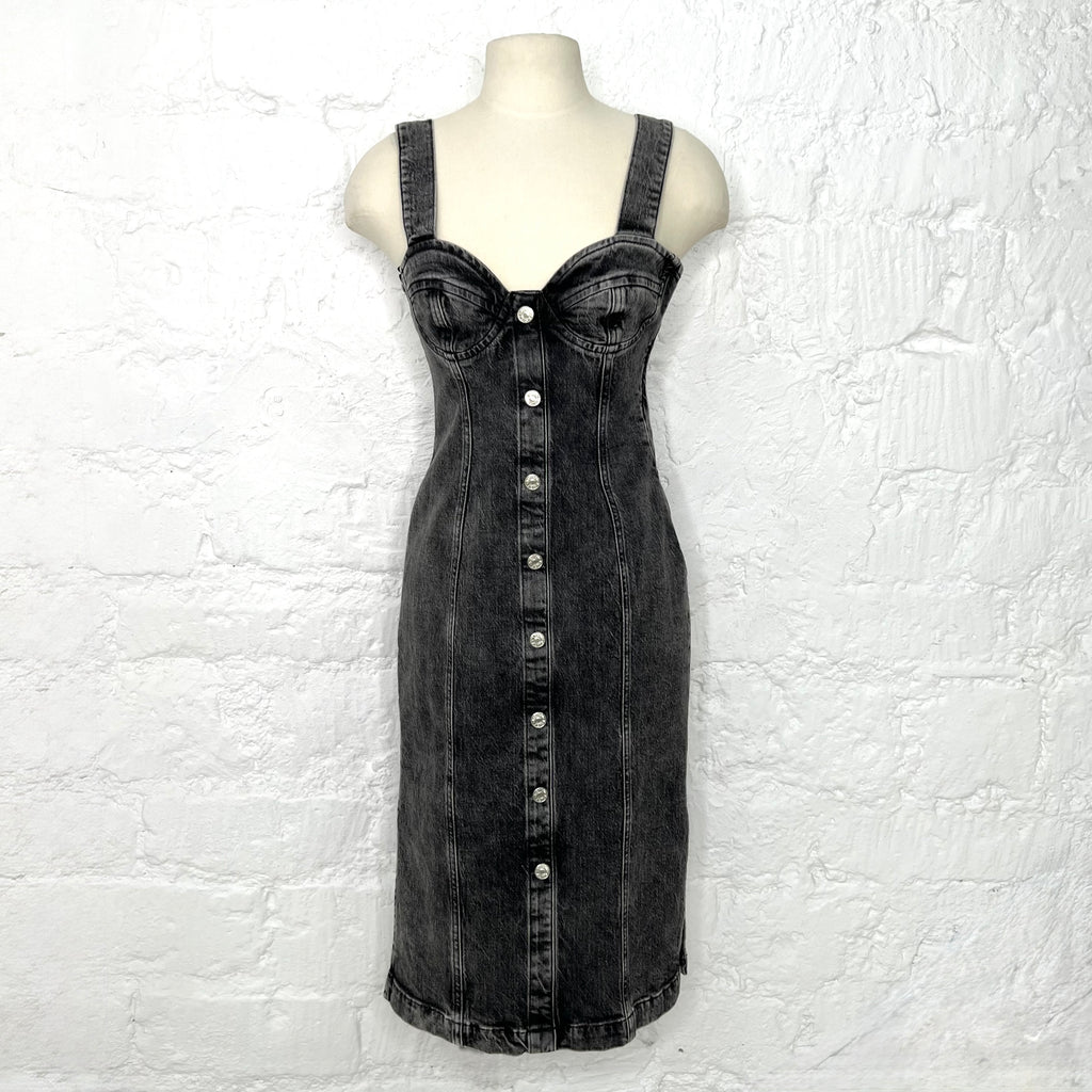 MOSCHINO - Anthracite grey denim dress