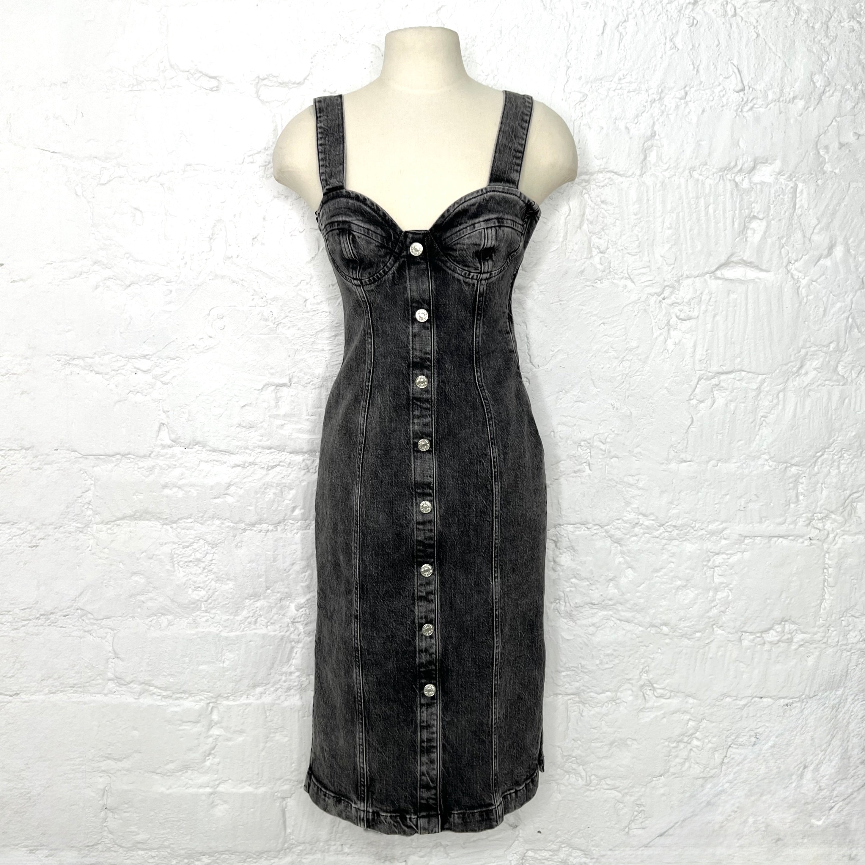 MOSCHINO - Anthracite grey denim dress