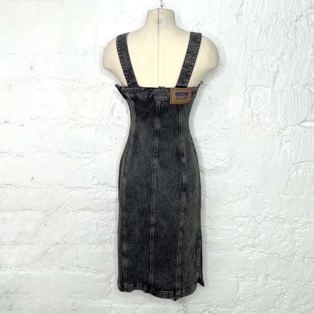 MOSCHINO - Anthracite grey denim dress