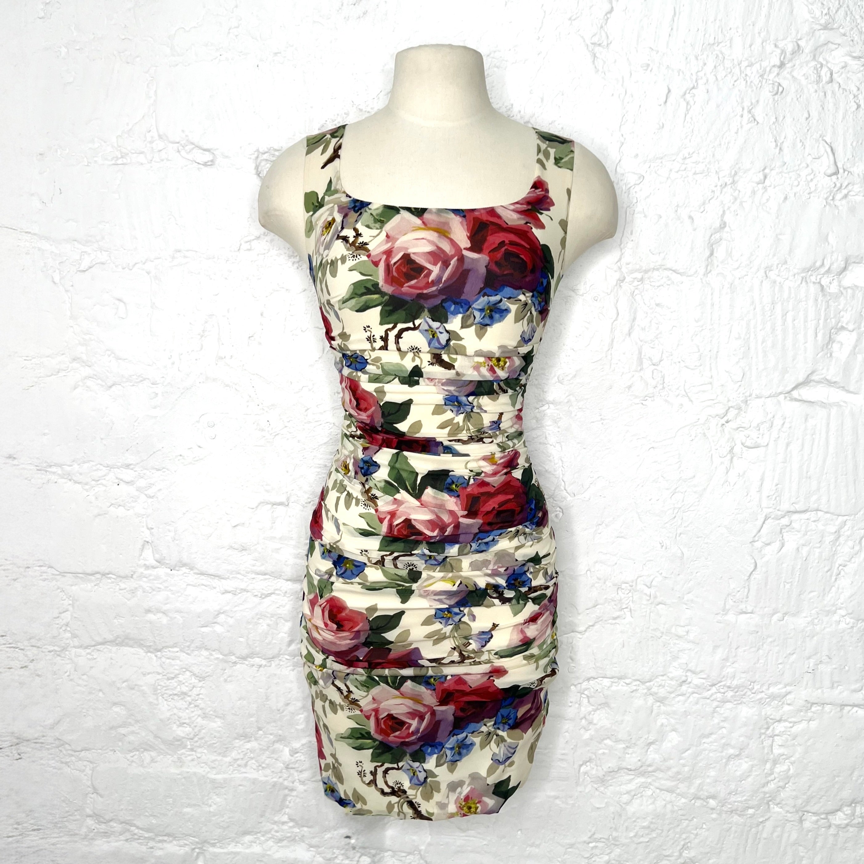 DOLCE & GABANNA - Straight sleeveless floral printed dress