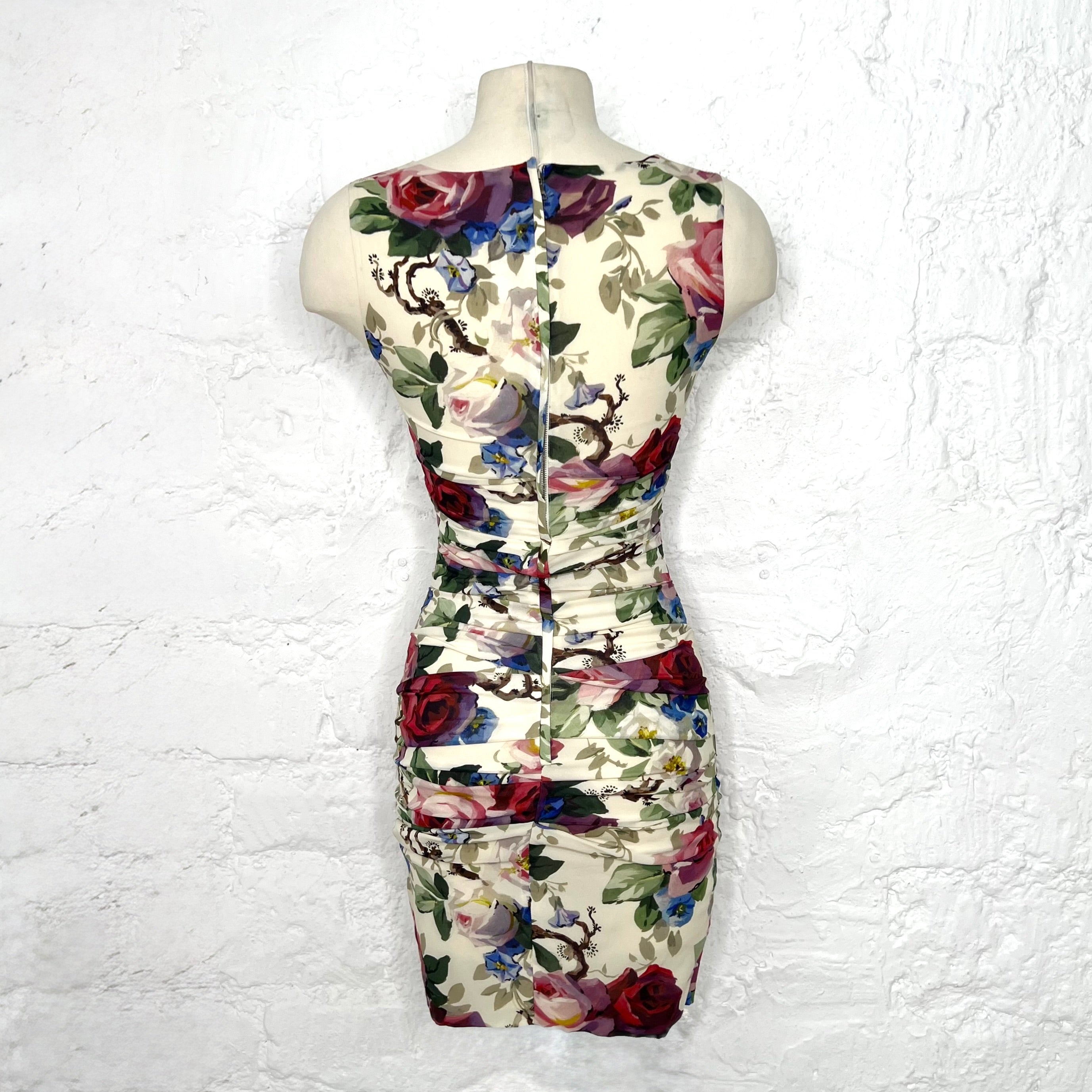 DOLCE & GABANNA - Straight sleeveless floral printed dress