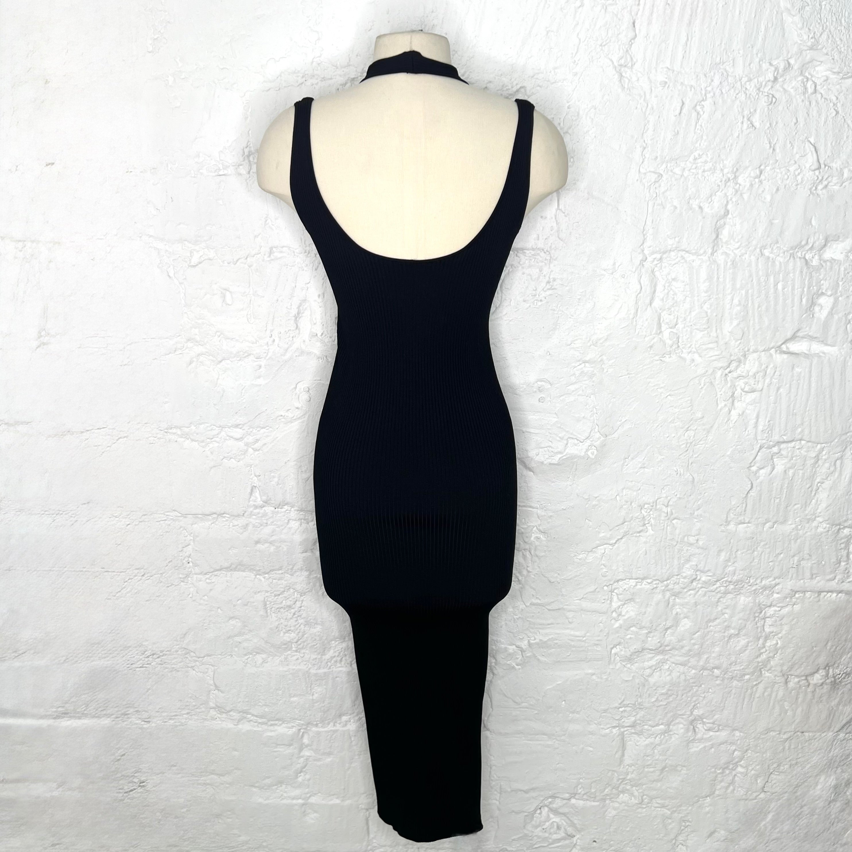 ALAIA - Black ribbed jersey sheath dress