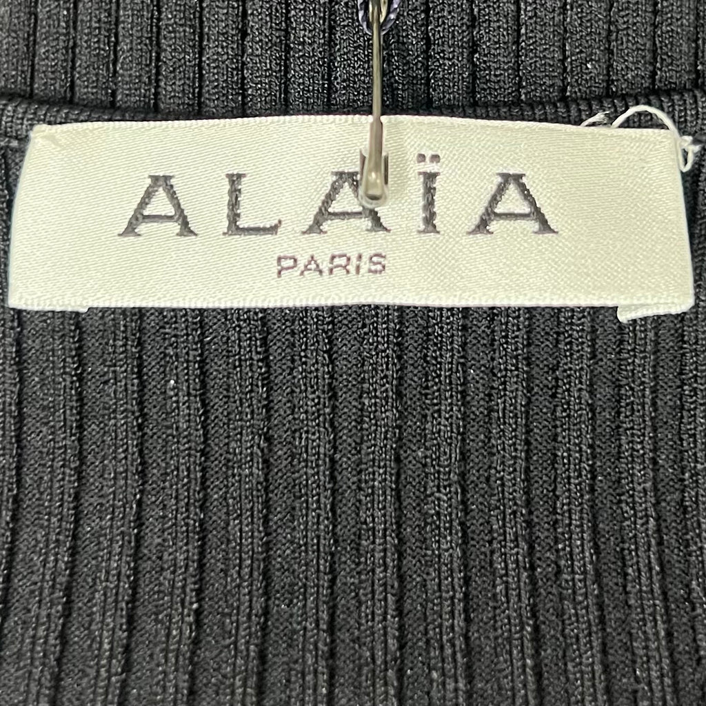 ALAIA - Black ribbed jersey sheath dress