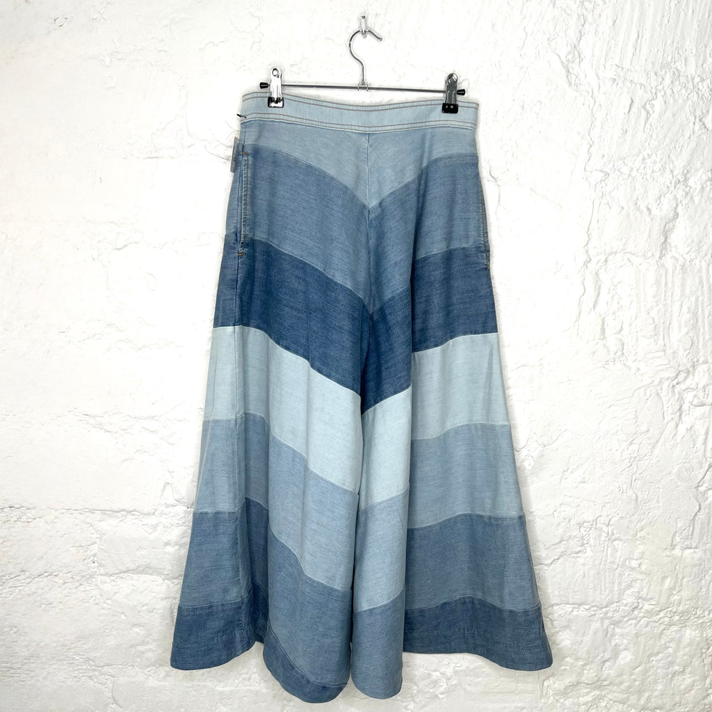 ZIMMERMANN - Blue denim midi long skirt