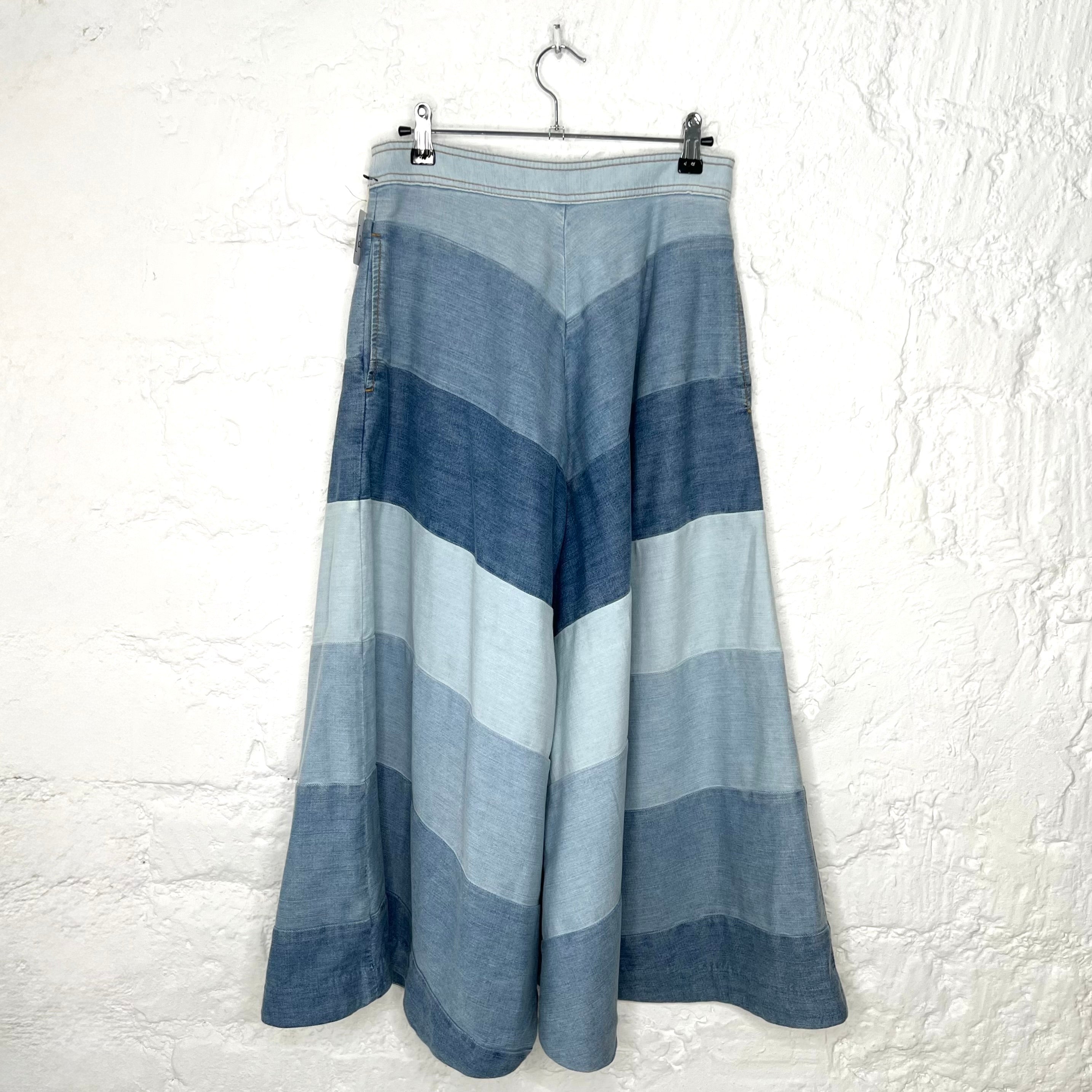 ZIMMERMANN - Blue denim midi long skirt