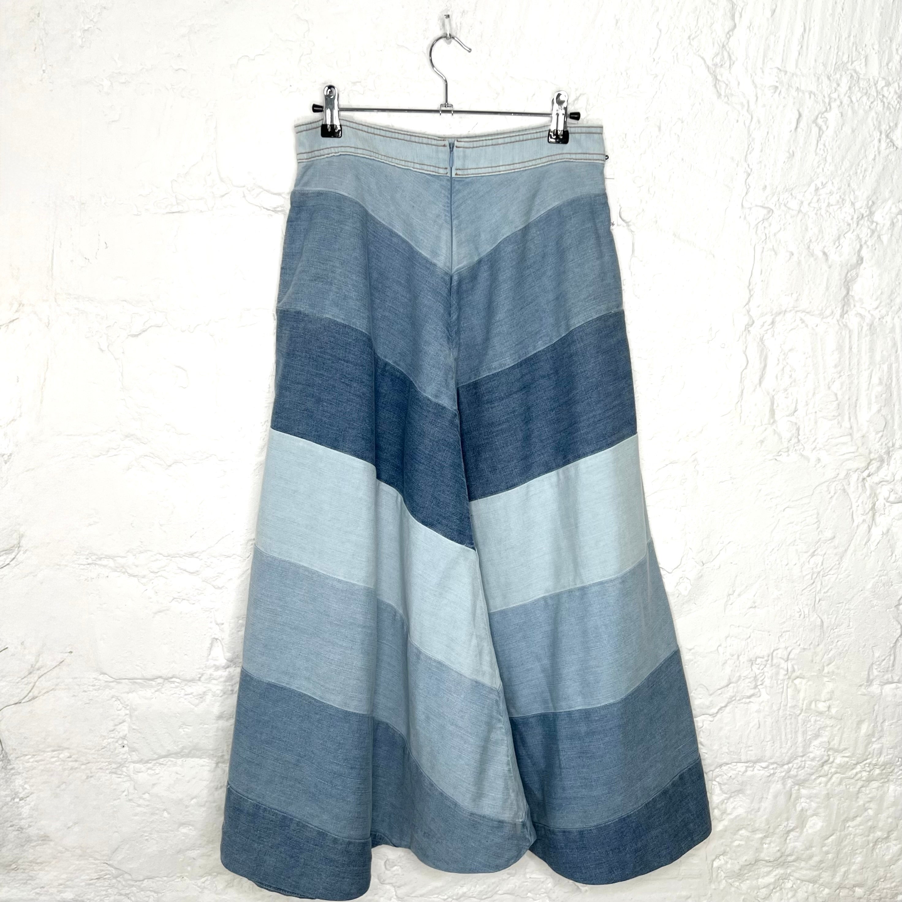 ZIMMERMANN - Blue denim midi long skirt