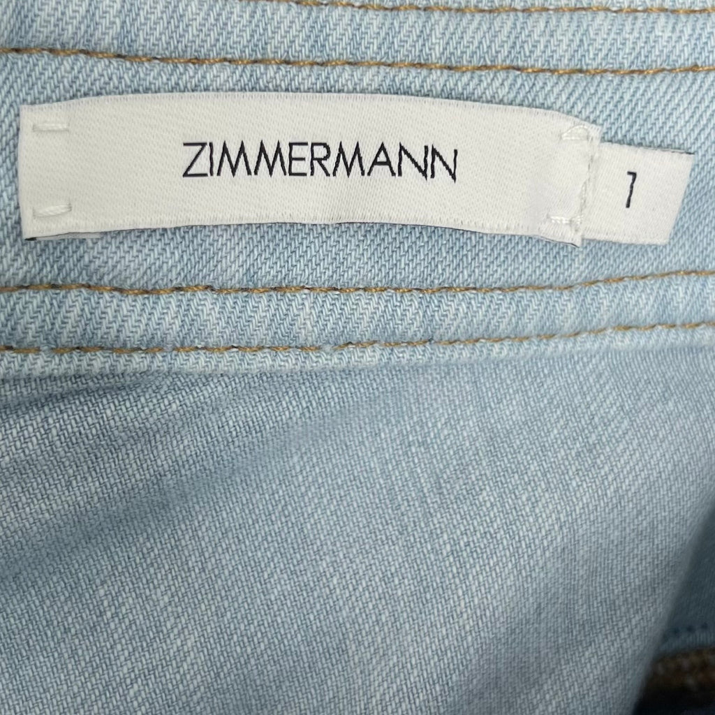 ZIMMERMANN - Blue denim midi long skirt