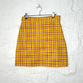 GUCCI - Yellow check wool A-line mini-skirt
