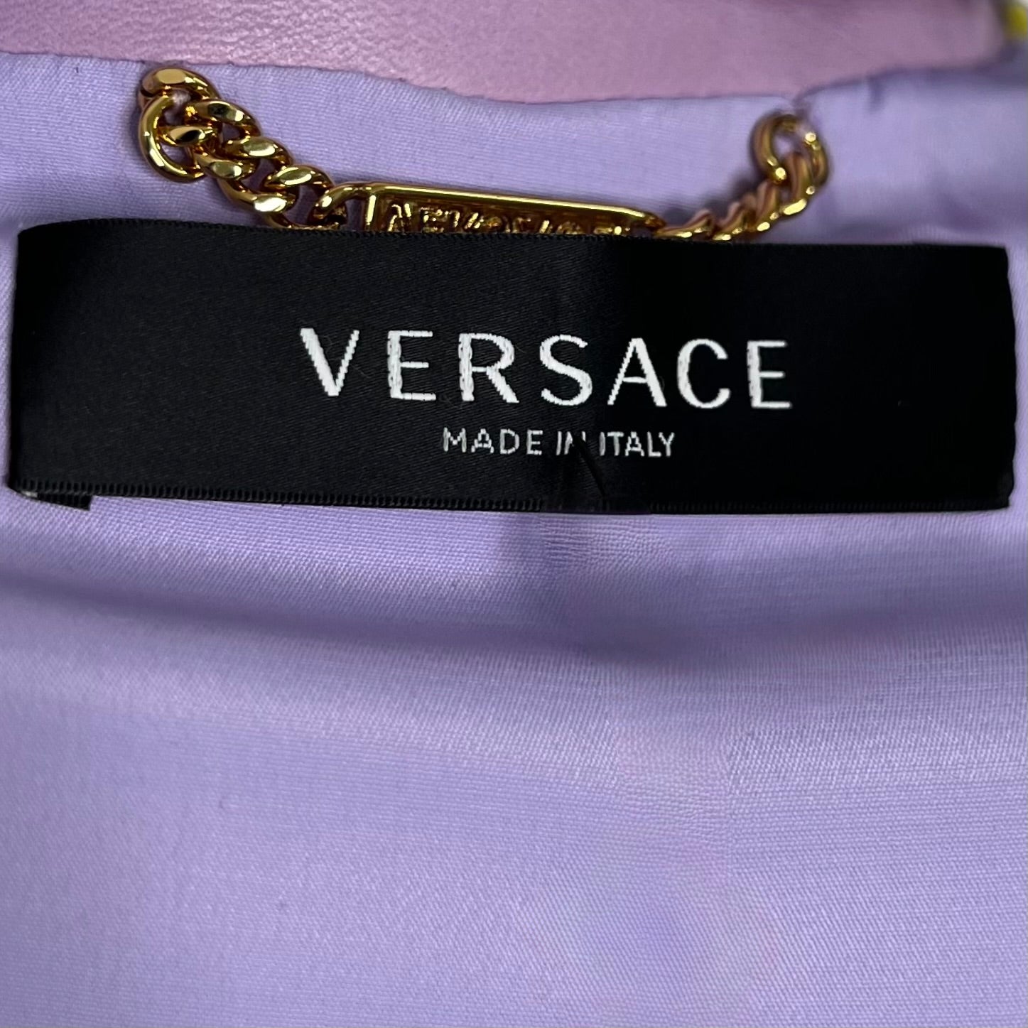 VERSACE - Leather-trimmed checked wool jacket