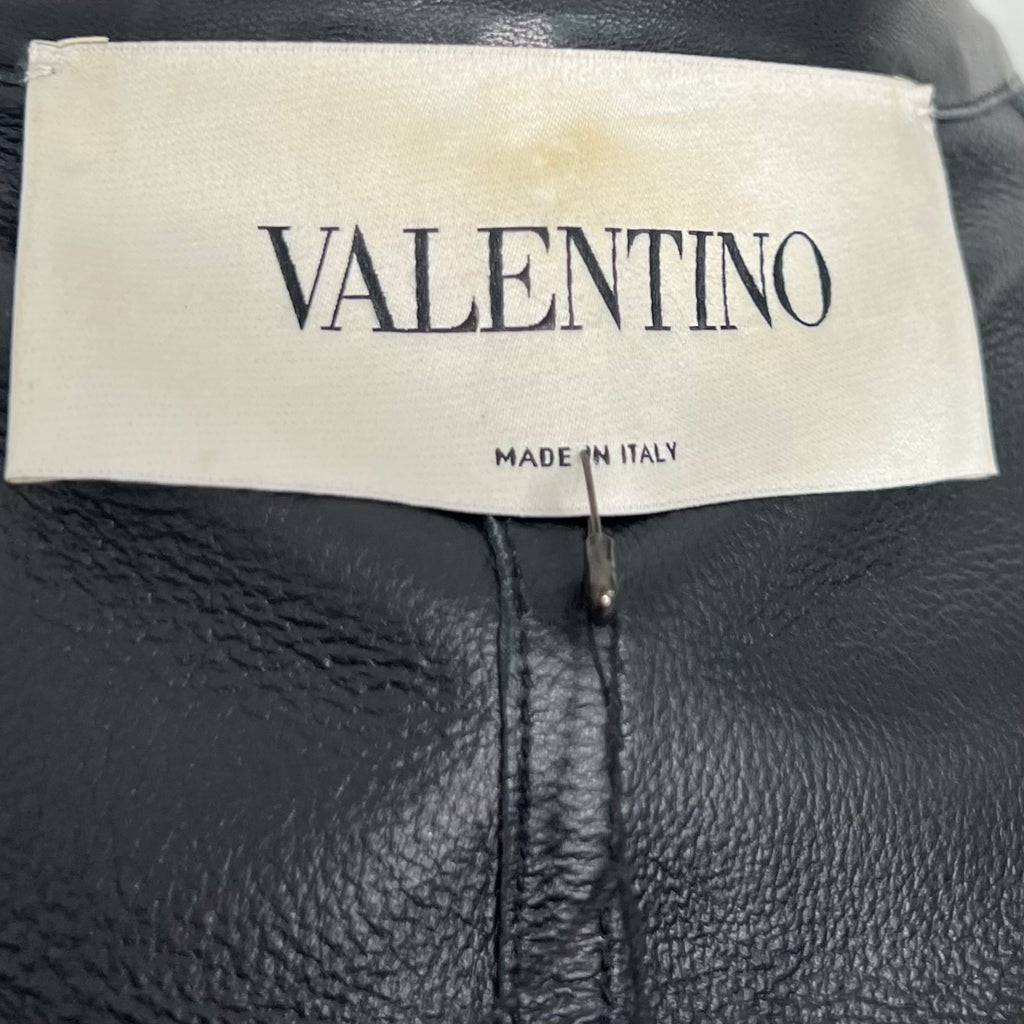 VALENTINO - Black studded leather jacket
