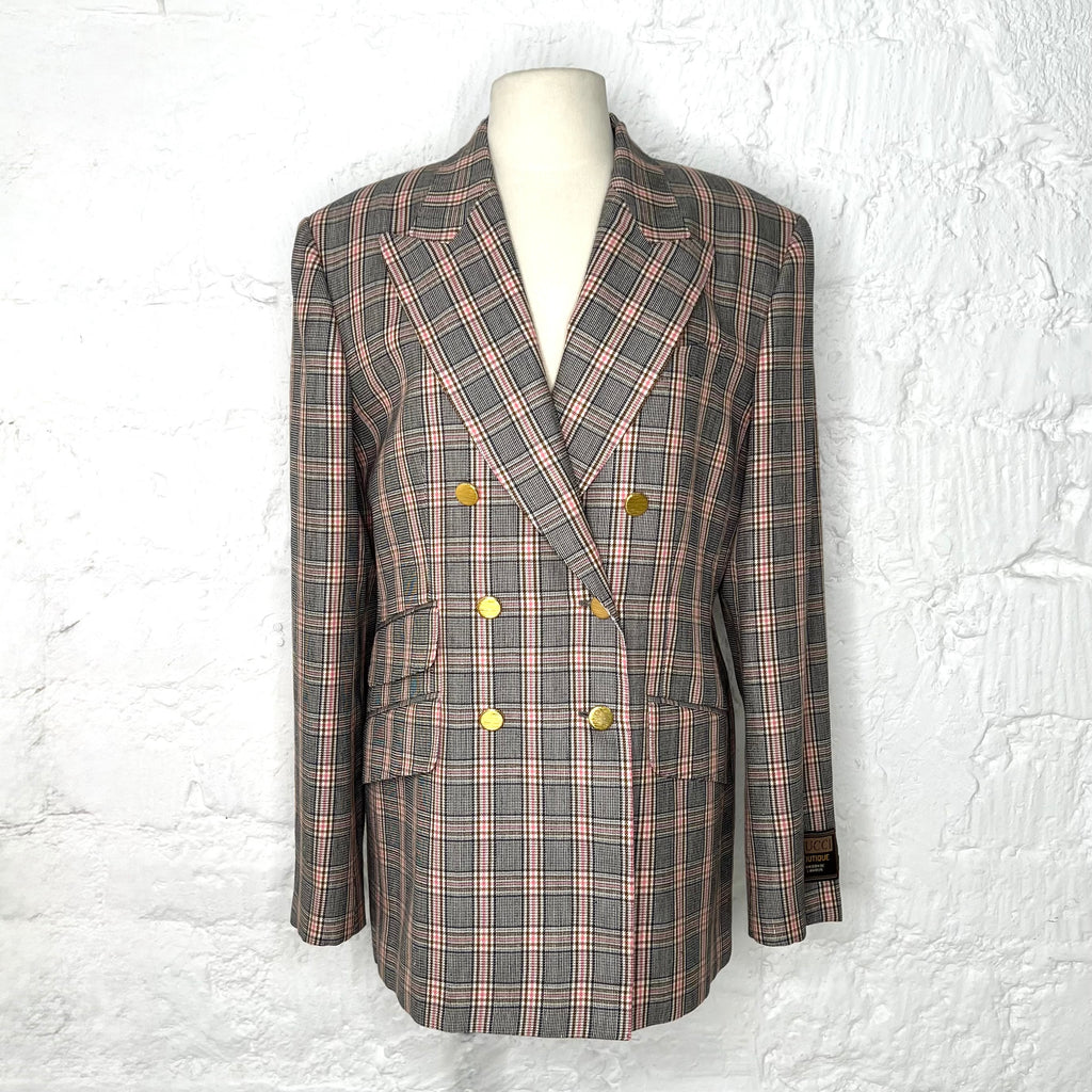 GUCCI - Pink & Grey Prince of Wales check jacket