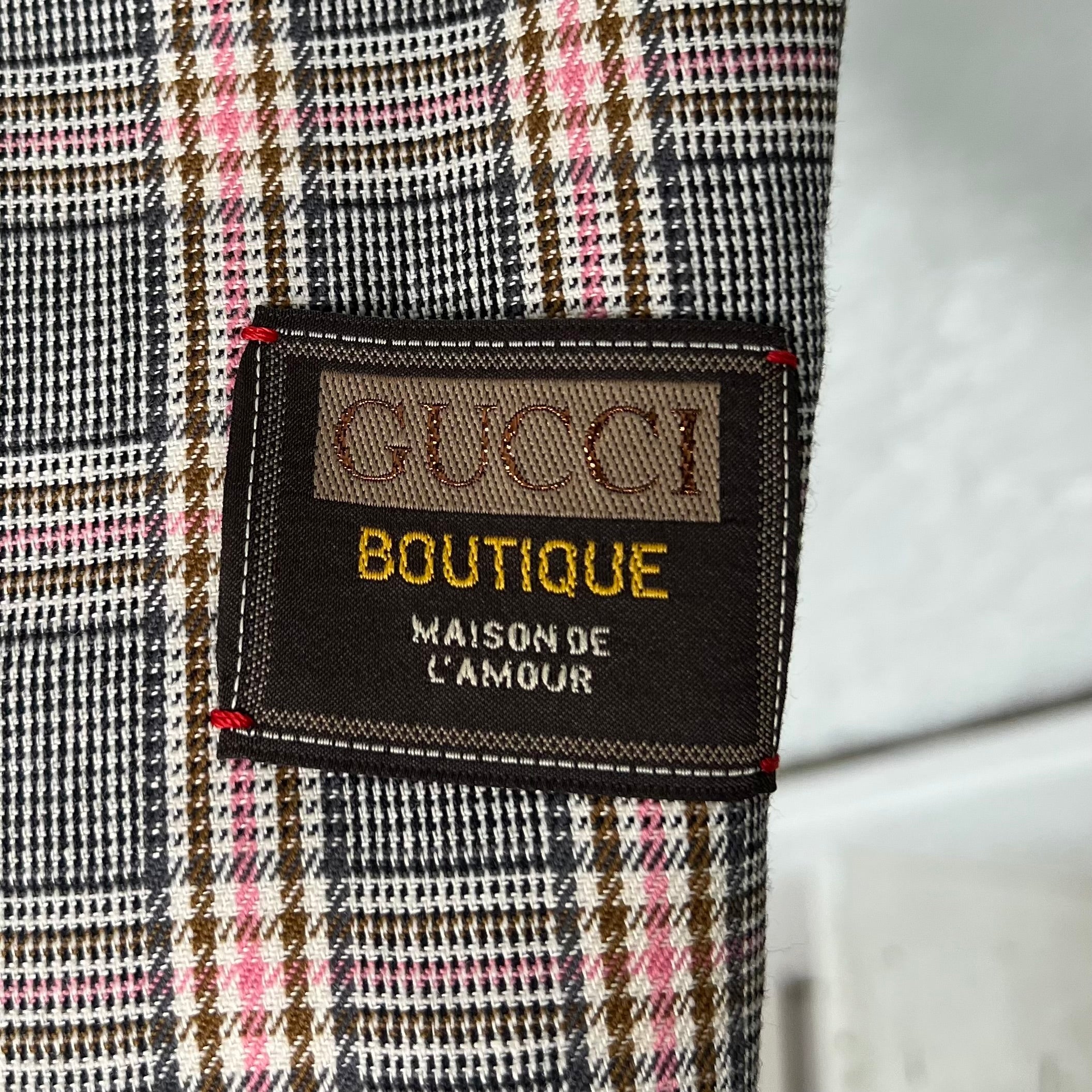 GUCCI - Pink & Grey Prince of Wales check jacket