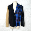 MOSCHINO - Block crepe & leather single breasted blazer