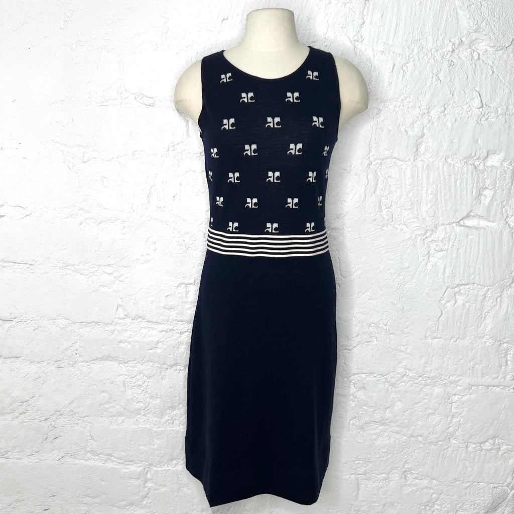 COURRÈGES - Navy blue middle dress