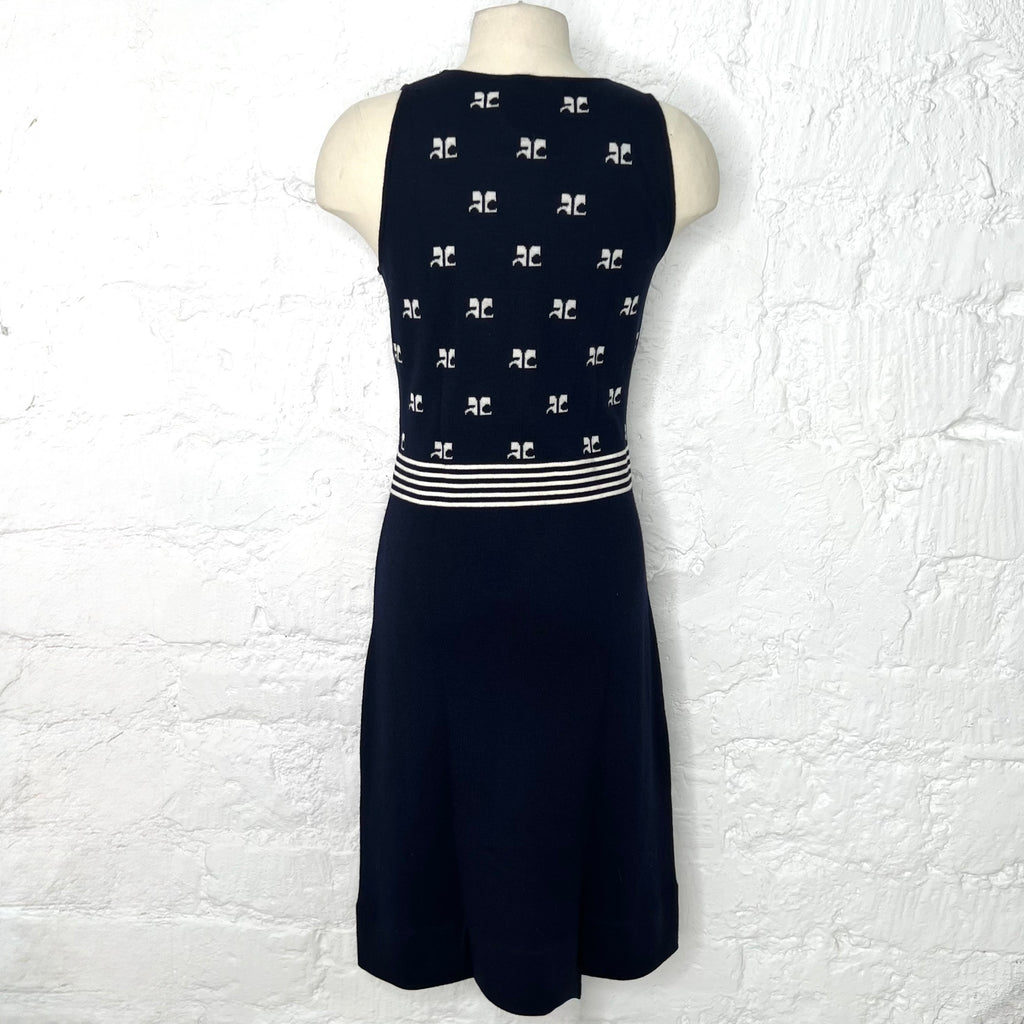 COURRÈGES - Navy blue middle dress