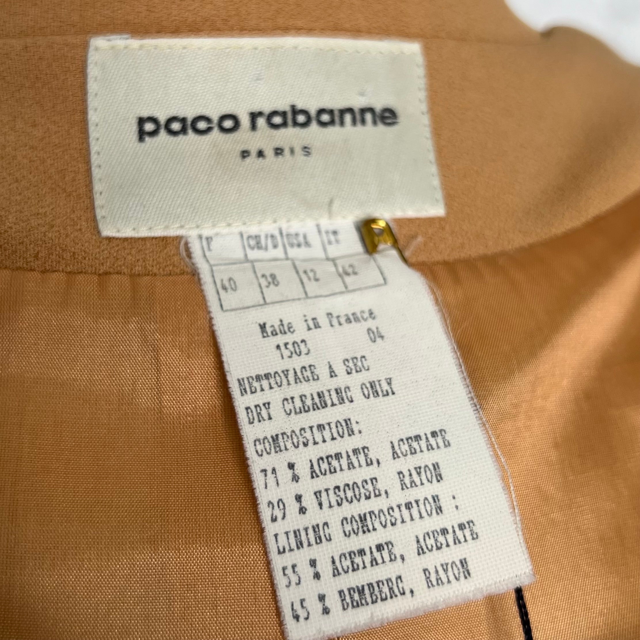 PACO RABANNE - Brown camel 80's style set
