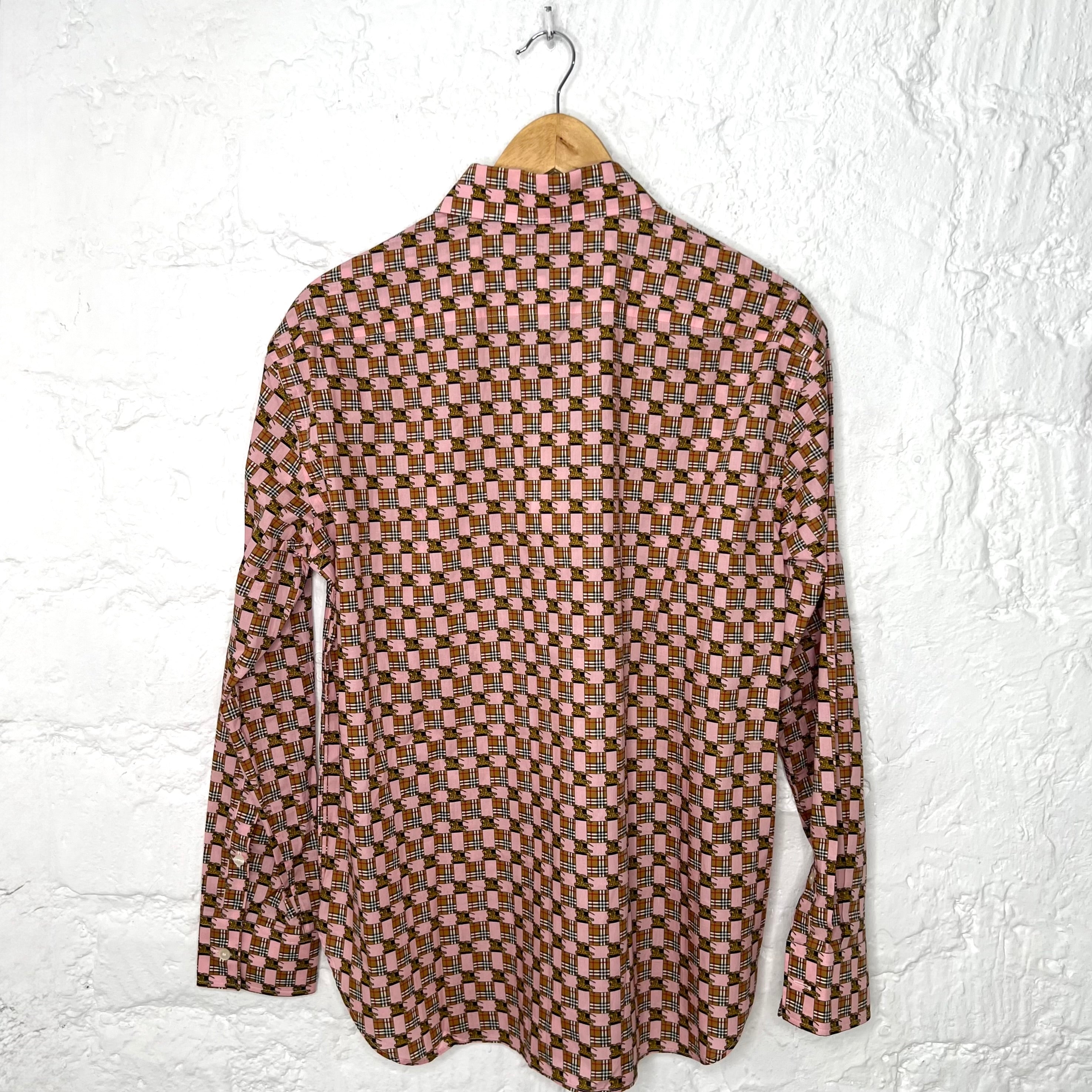BURBERRY - Multicolor logo check pattern shirt