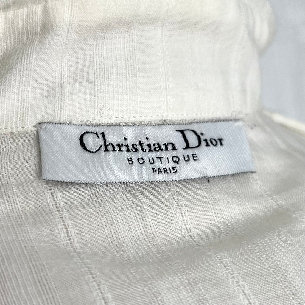 CHRISTIAN DIOR - Off-white seamed slim shirt