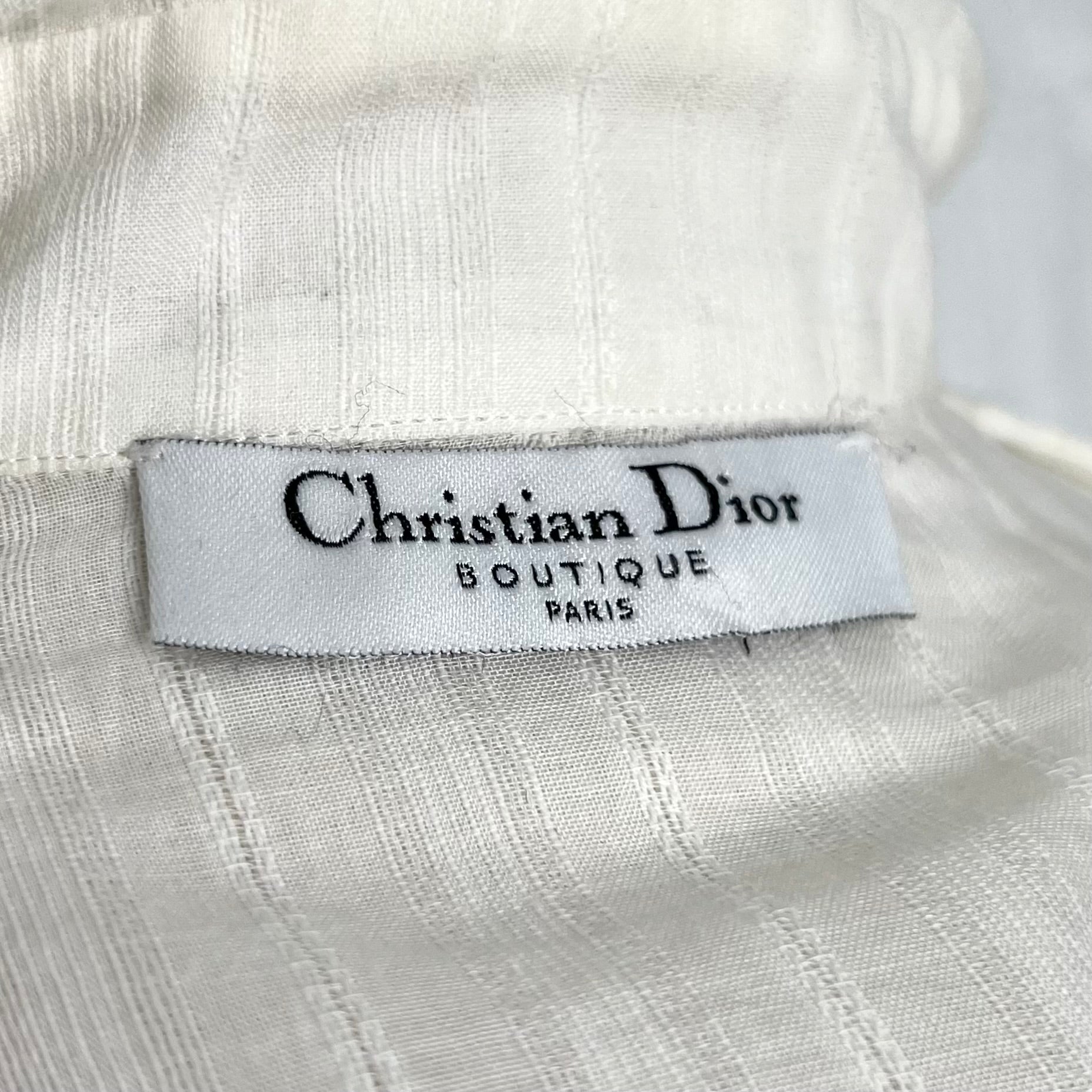 CHRISTIAN DIOR - Off-white seamed slim shirt