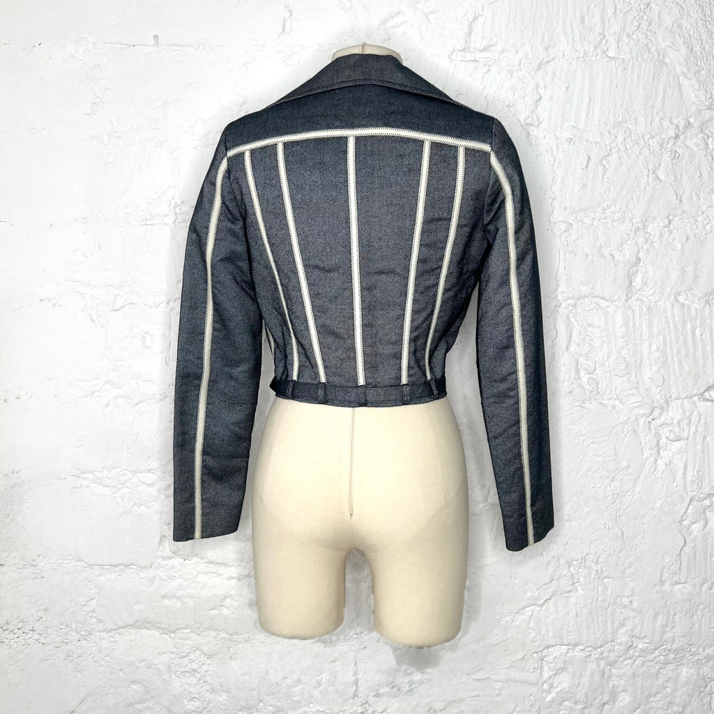 CHRISTIAN DIOR - Blue denim with white stripes jacket